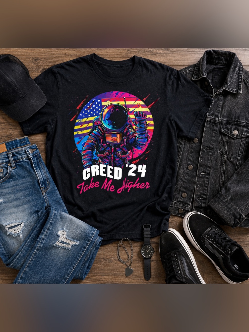 Creed 2024 Take Me Higher Astronaut Graphic Concert Tee